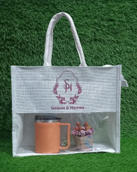 JUTE BAGS (12x14x5 inch HxWxD) MADE WITH ECO FRIENDLY FABRIC